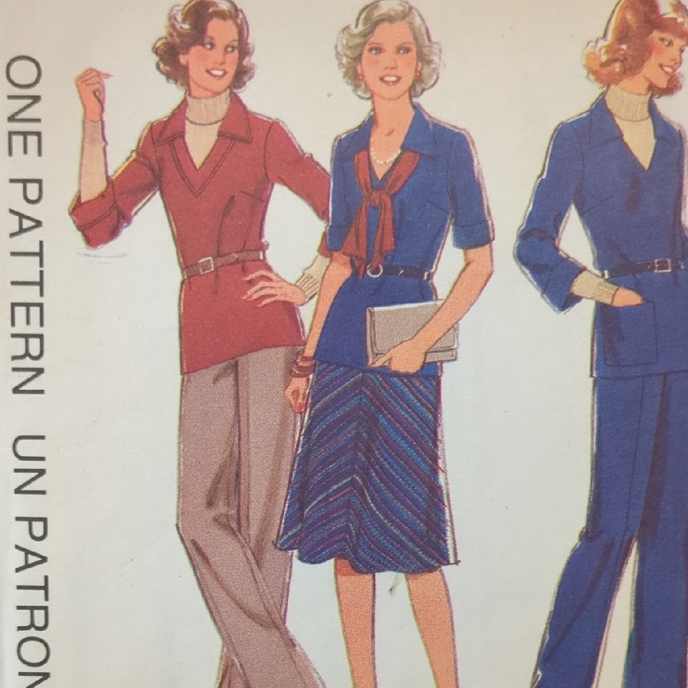 Style 2085 Vintage 70s Top Bias Skirt Pants Sizes 18 20